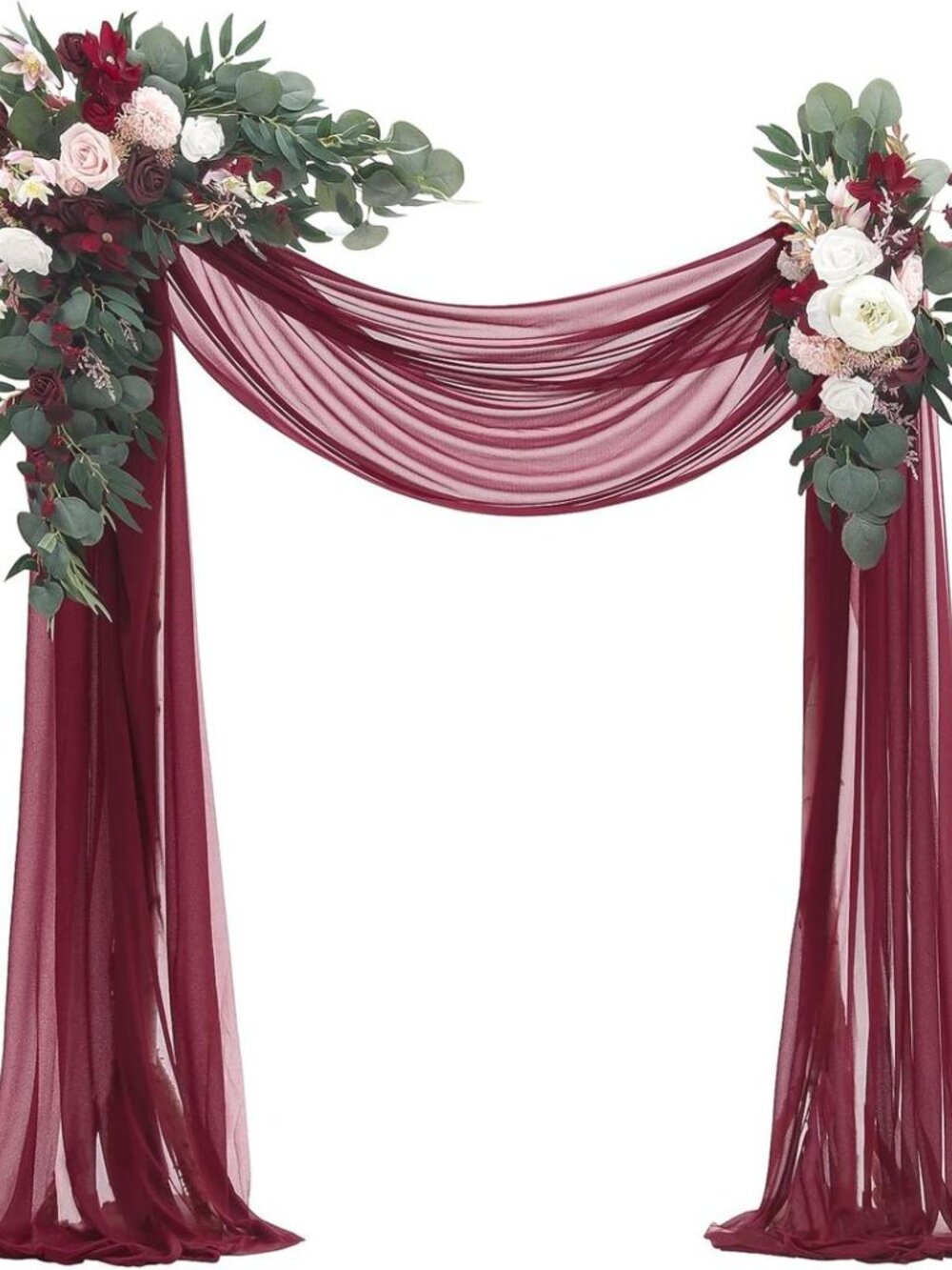 Wedding Floral Arch Flowers Drapes Kit 4 Pc Burgundy Blush Pink Green by Floroom